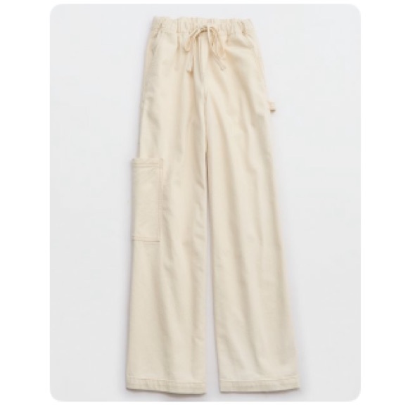 Aerie Cream Low and Slouchy Trouser NWOT - Picture 6 of 6